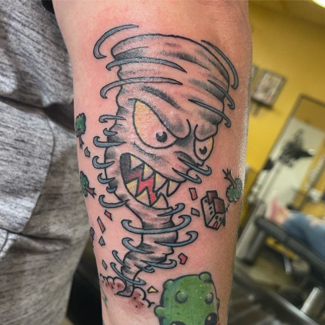 Tornado, Arm tattoo, color