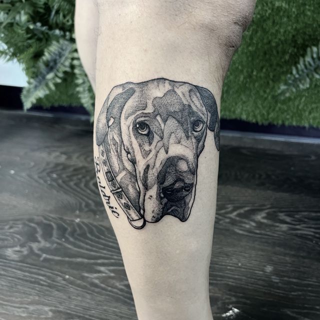 dog, dog tattoo, dog portrait,