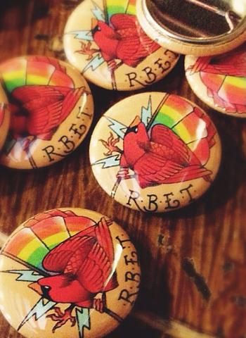 Pridefest, 2015, buttons, Redbird electric, LGBT