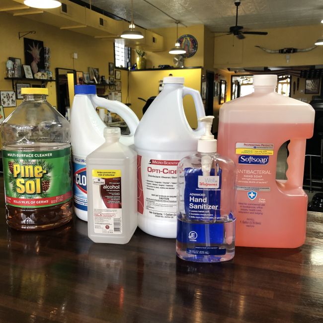 Cleaners, Alcohol, disinfectant, Tattoo shop